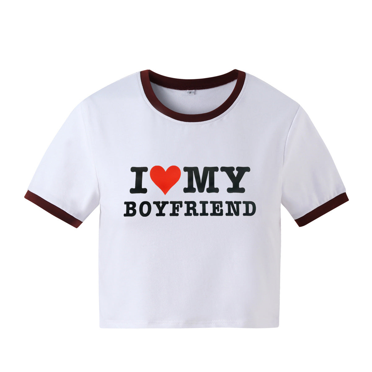 Instagram Hipster Monogram Print Short Slim-fit Short Sleeve T-shirt Top