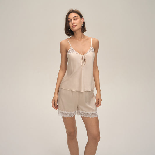 Womens Summer Camisole And Shorts Pajama Set