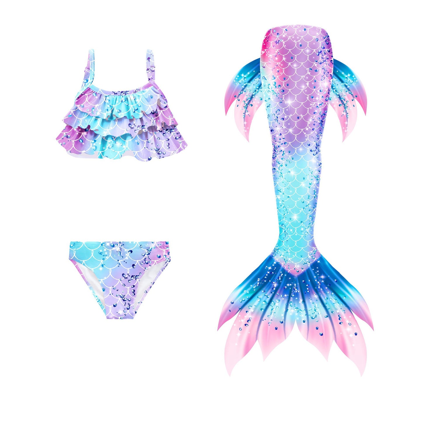 Mermaid Swimsuit Mermaid Tail Swimsuit Girls Swimwear Set Kids Onsen Swimsuit