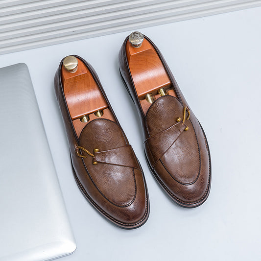 Sko til store mænd, afslappede, britisk stil, slip-on