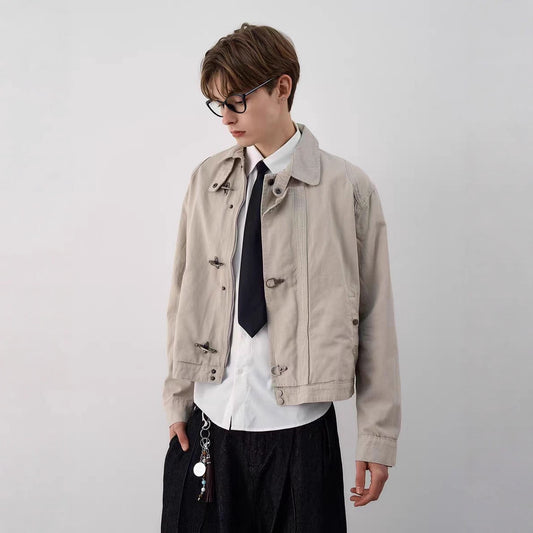 American Retro Jacket Short Wide Version Versatile Autumn Coat