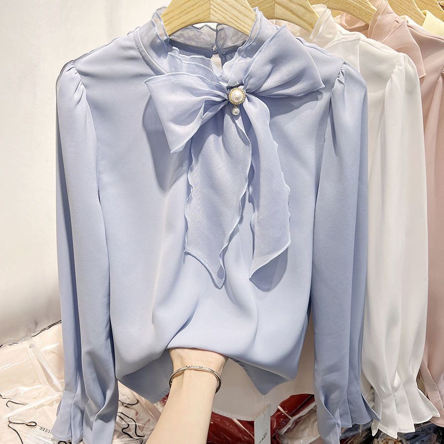 Womens Chiffon Pullover Featuring Organic Tulle Lace Beaded Details