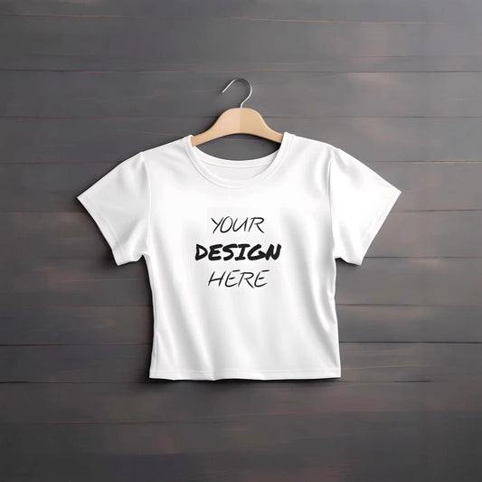 Womens Cropped Short-sleeve T-shirt Top