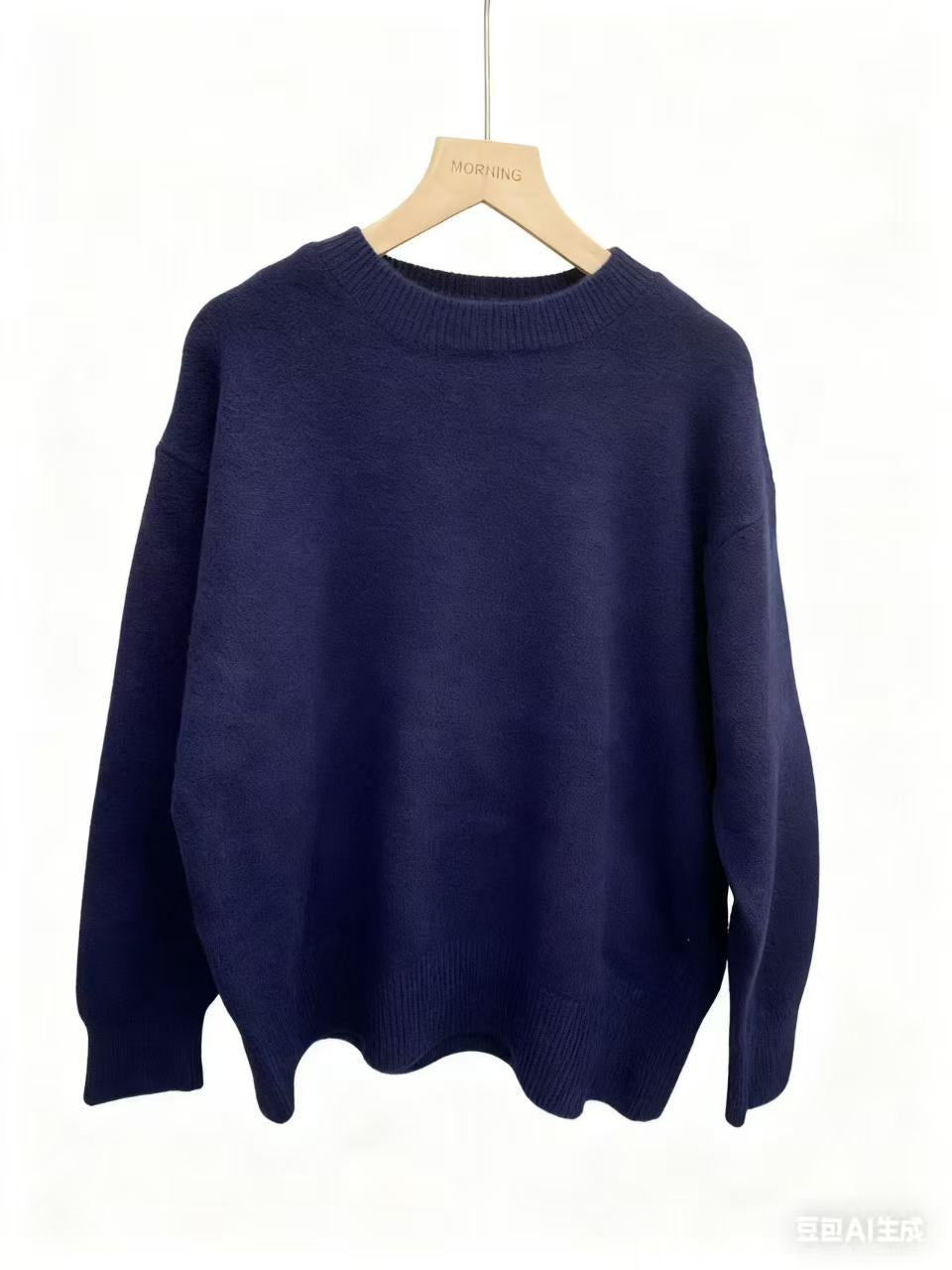 Sweaters Women's Clothing Knitwear Round Neck Loose Solid Color