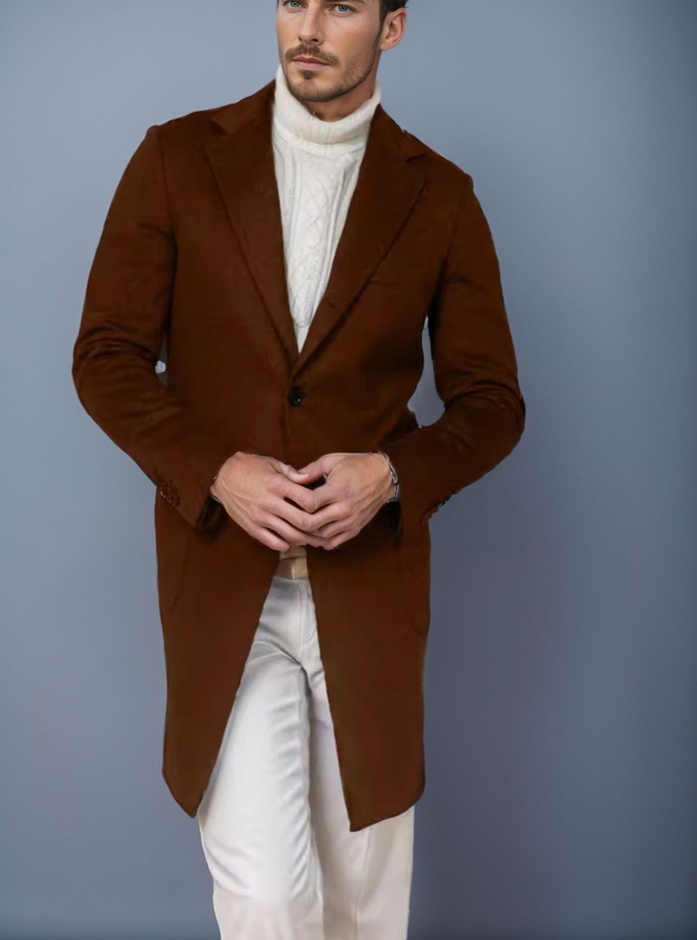 Men's Medium-length Single-breasted Multi-color Warm Youth Coat