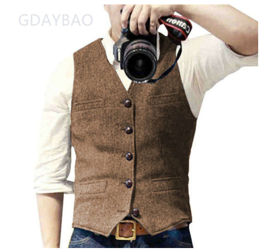 Men's Vest Herringbone Wedding Dress