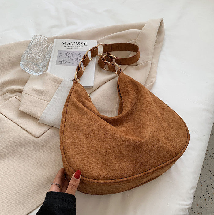 Autumn And Winter New Simple Fashion Large Capacity Suede Ladies