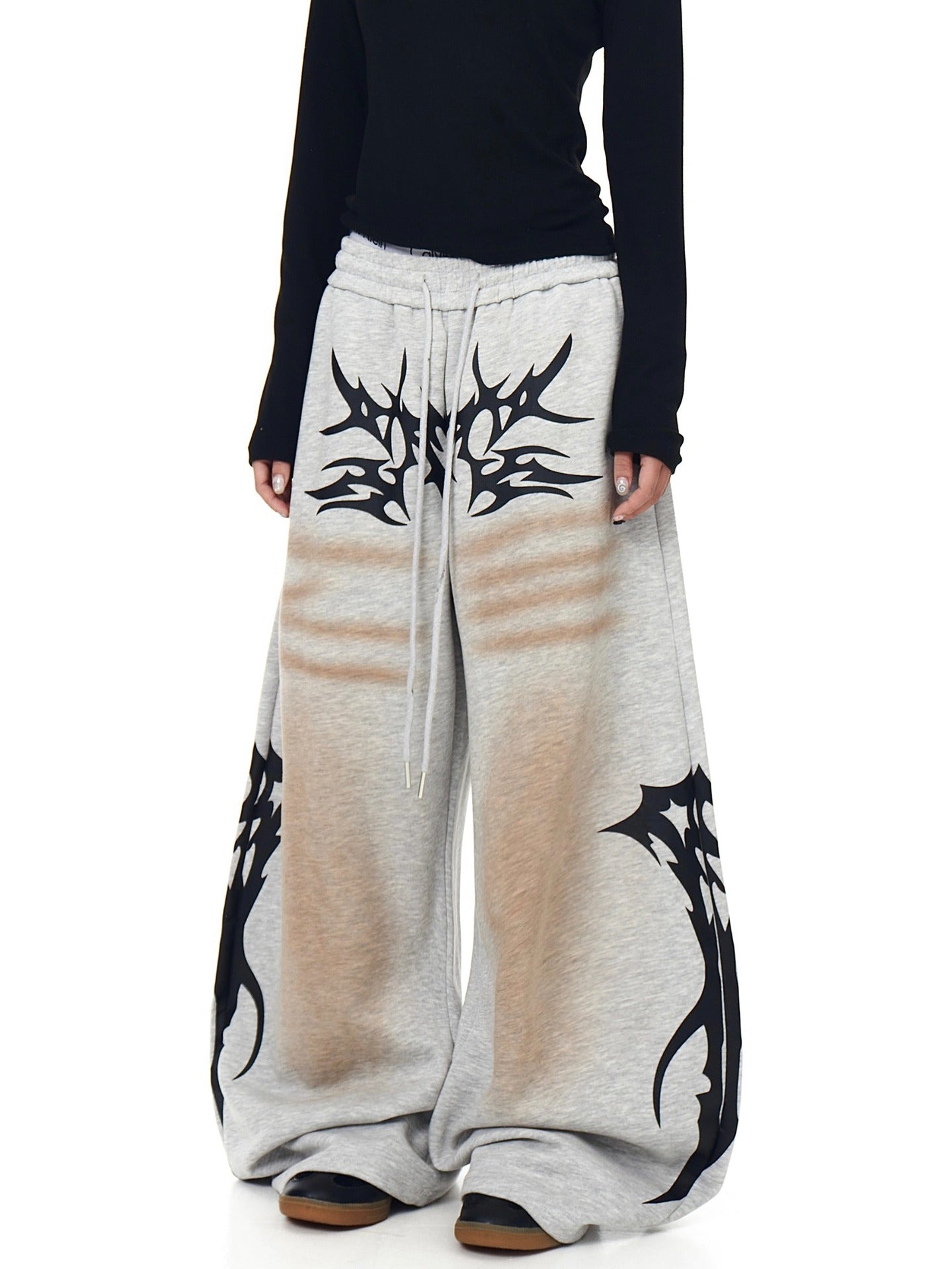 New SpringAutumn Womens Casual Fashionable Lace-Up Waist Loose Pants
