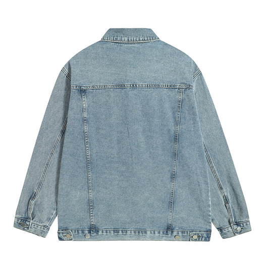 Hip Hop High Street English Letters Patterned Denim Jacket