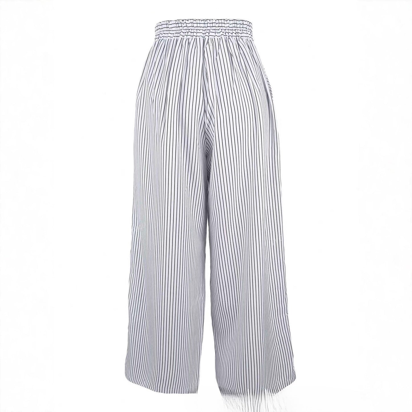 Casual Striped Button-up Wide-leg Pants