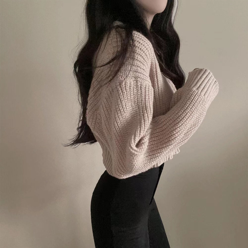 Niche Zipped Round Neck Loose Waist Trimming Short