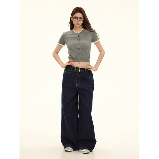 American Retro Cute Simple Hot Girl Short Sleeve