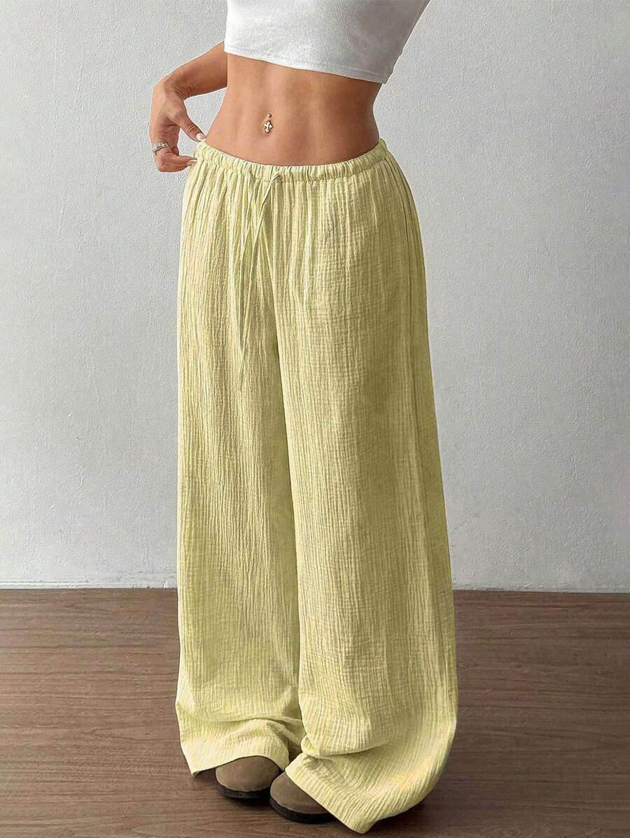 Lace-up Waist Trimming Fashion Casual Women's Trousers