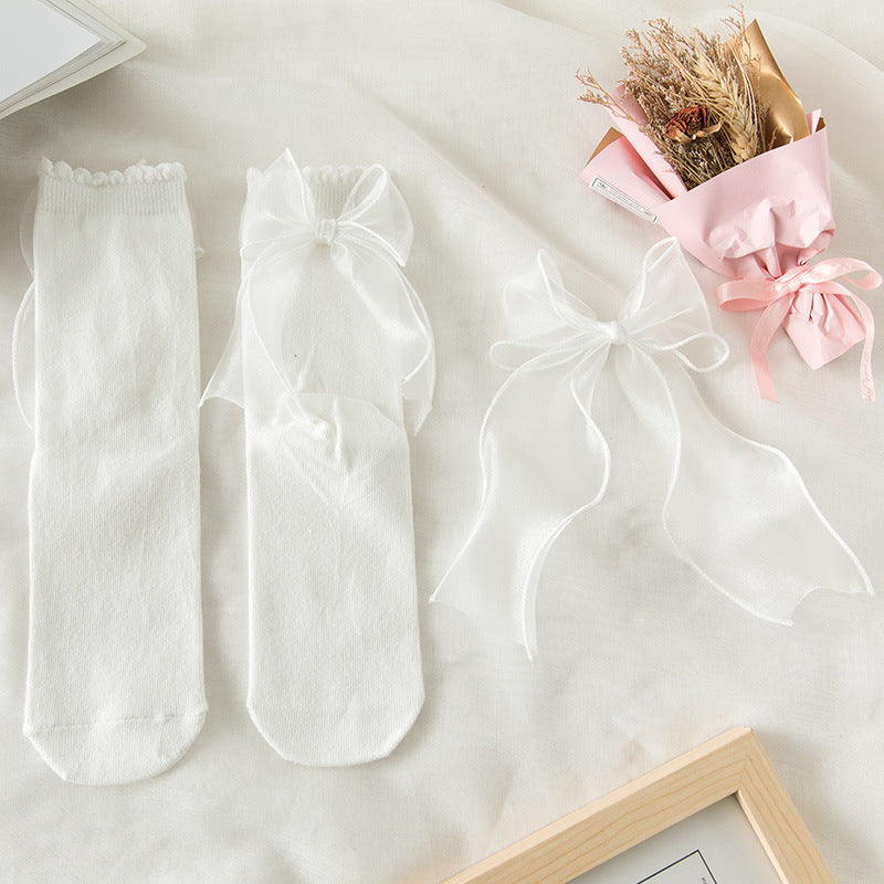 Lolita Cute Soft Girl Satin Lace Socks
