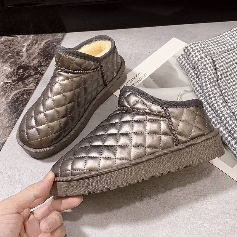 Korean Version Of All-match Flat Bread Shoes Plus Velvet Short Boots