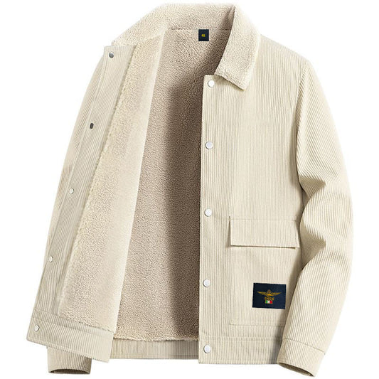 Autumn And Winter Lamb Fleece Warm High-quality Corduroy Jacket