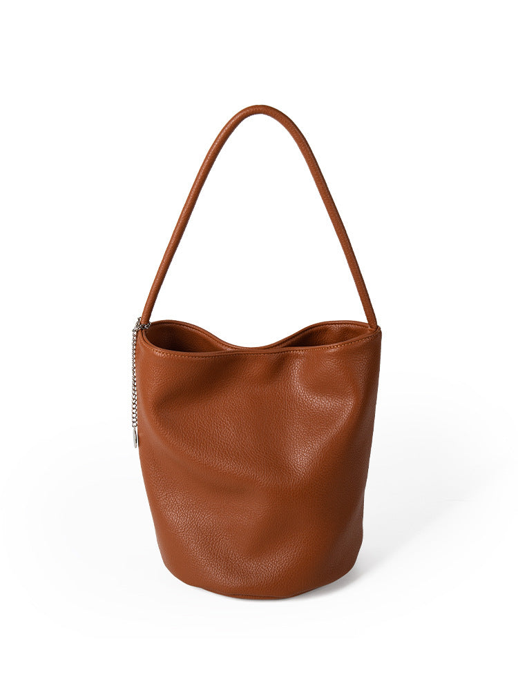 Niche Soft Leather Large Capacity Shoulder Bag Simple All-match