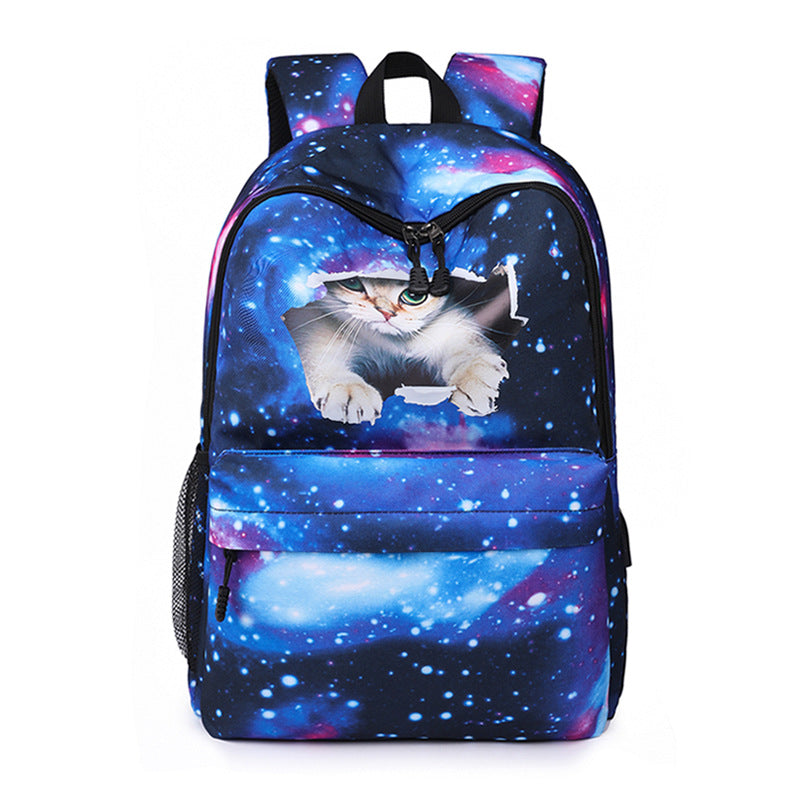 Starry Sky Casual Backpack USB Charging Burden Reduction