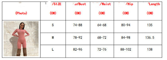 Women's Sports Casual Solid Color Round Neck Zipper Pocket Long Sleeve Slim Fit One-piece Trousers