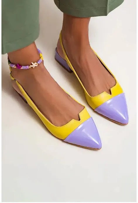 Spring Summer New Women's Shoes Pointed Flat Bottom Pumps Color Matching Low Heel Shoes