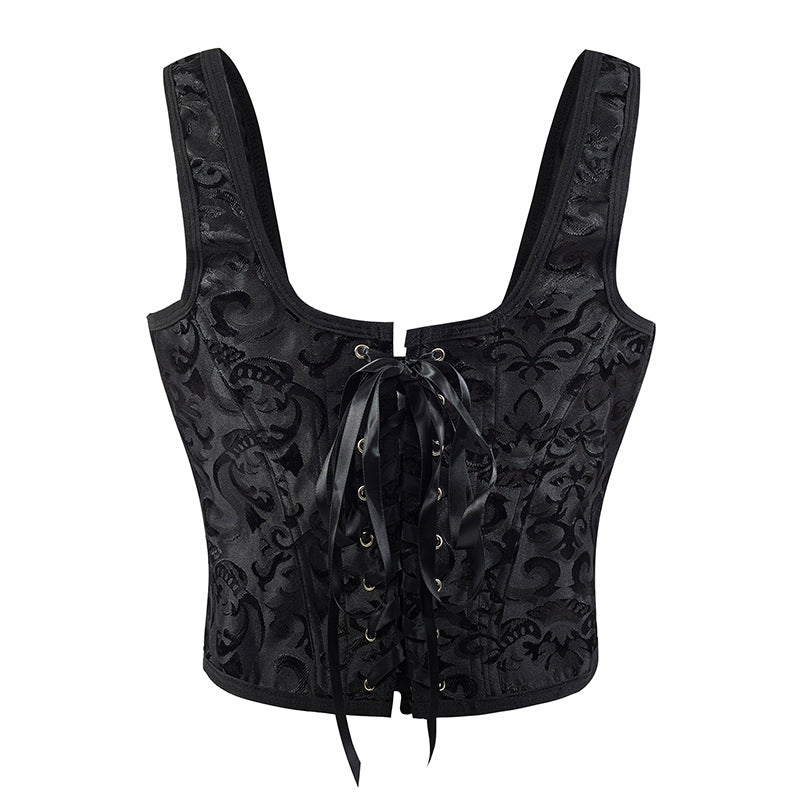Womens Retro Halterneck Zippered Bustier Shaper With Built-in Bra Support