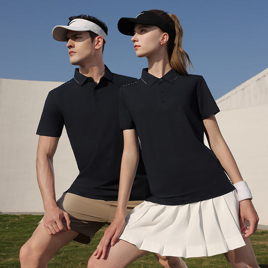 Quick-drying Dot Jacquard Short-sleeved Polo Shirt