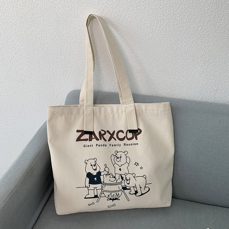 Simple Canvas Bag Shoulder For Female Students