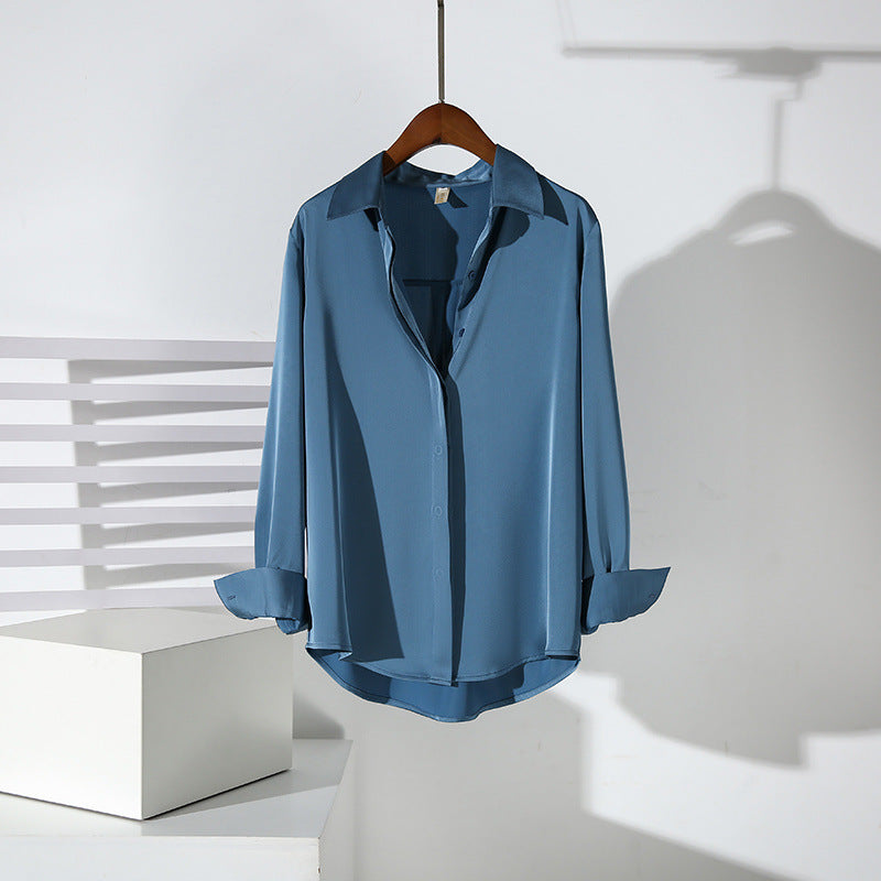 Satin Women's Long-sleeved Professional Anti-wrinkle Shirt