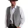 Men's Suit Metal Buckle Suede Vest