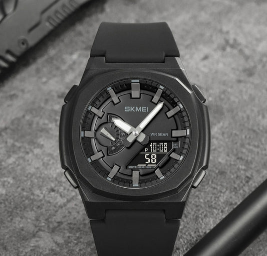 Electronic Watch Middle School Student Commuter Dual-display Watch Luminous Waterproof