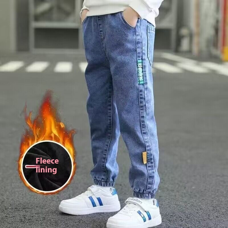 Spring And Autumn Trousers Winter Fleece-lined