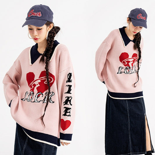 American Love Lapel Sweater For Men And Women