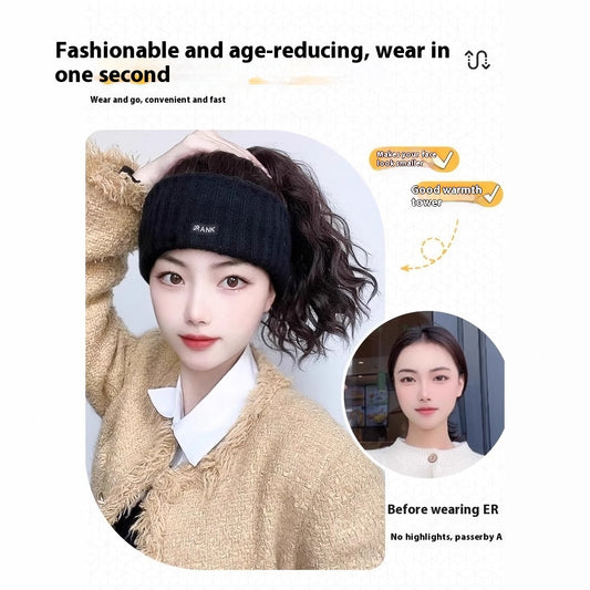 Wig Hat Integrated Women's Fashion Autumn And Winter Hair Band