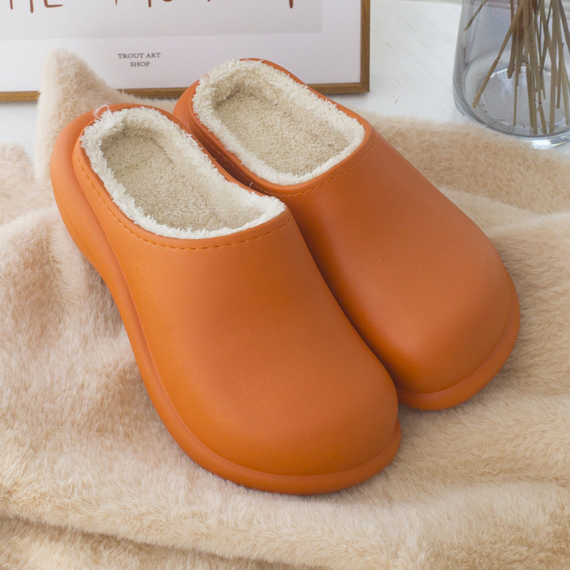 Half-pack With Cotton Slippers, Home Warm Cotton Shoes, Couple Slippers