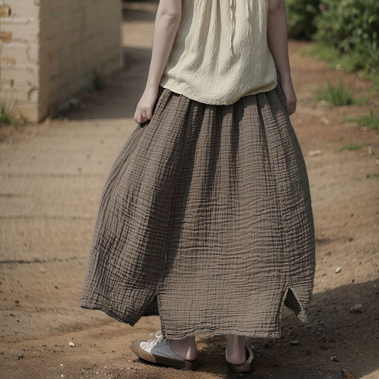 Simple Natural Wrinkle Elegant Skirt