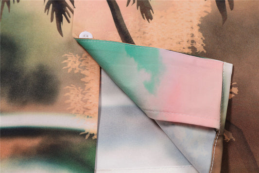 Coconut Landscape Full Print Short Sleeve Shirt Half Sleeve