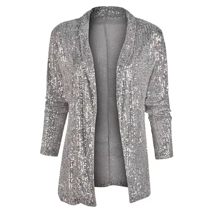 Sequined Long Sleeve Elegant Small Blazer