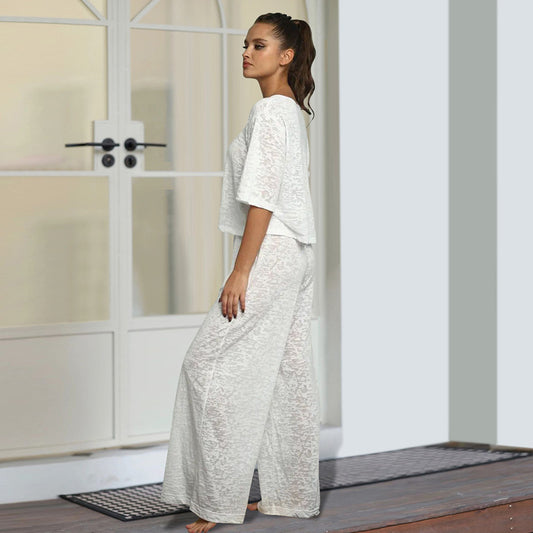Loose Casual And Comfortable Womens Knit Loungewear Set