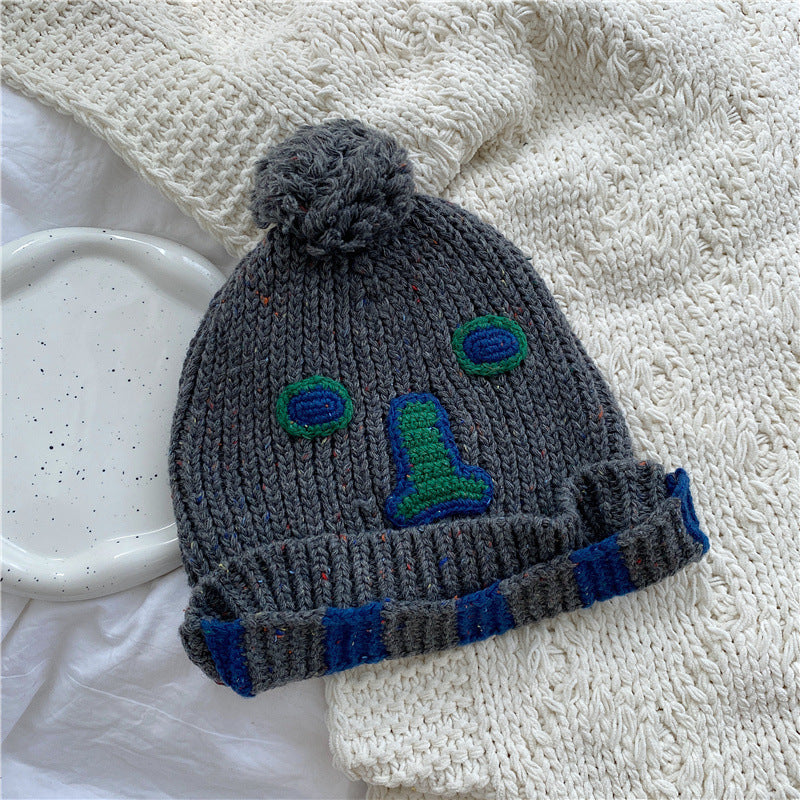 Embroidered Rabbit Fur Warm Wool Hat