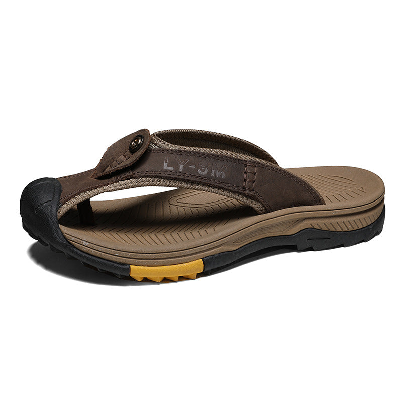 Casual lædersko herre sommer strandsko udendørs sportssandaler 45 klatre waders flip-flops