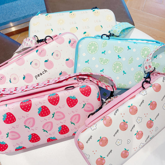 Cartoon Fruit Messenger Game Console Crossbody Lanyard Storage Bag