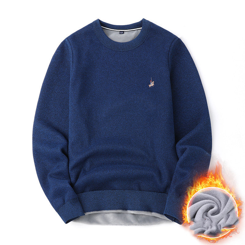 Sweater Mænd Efterår Og Vinter Plus Fløjl Fortykning Base