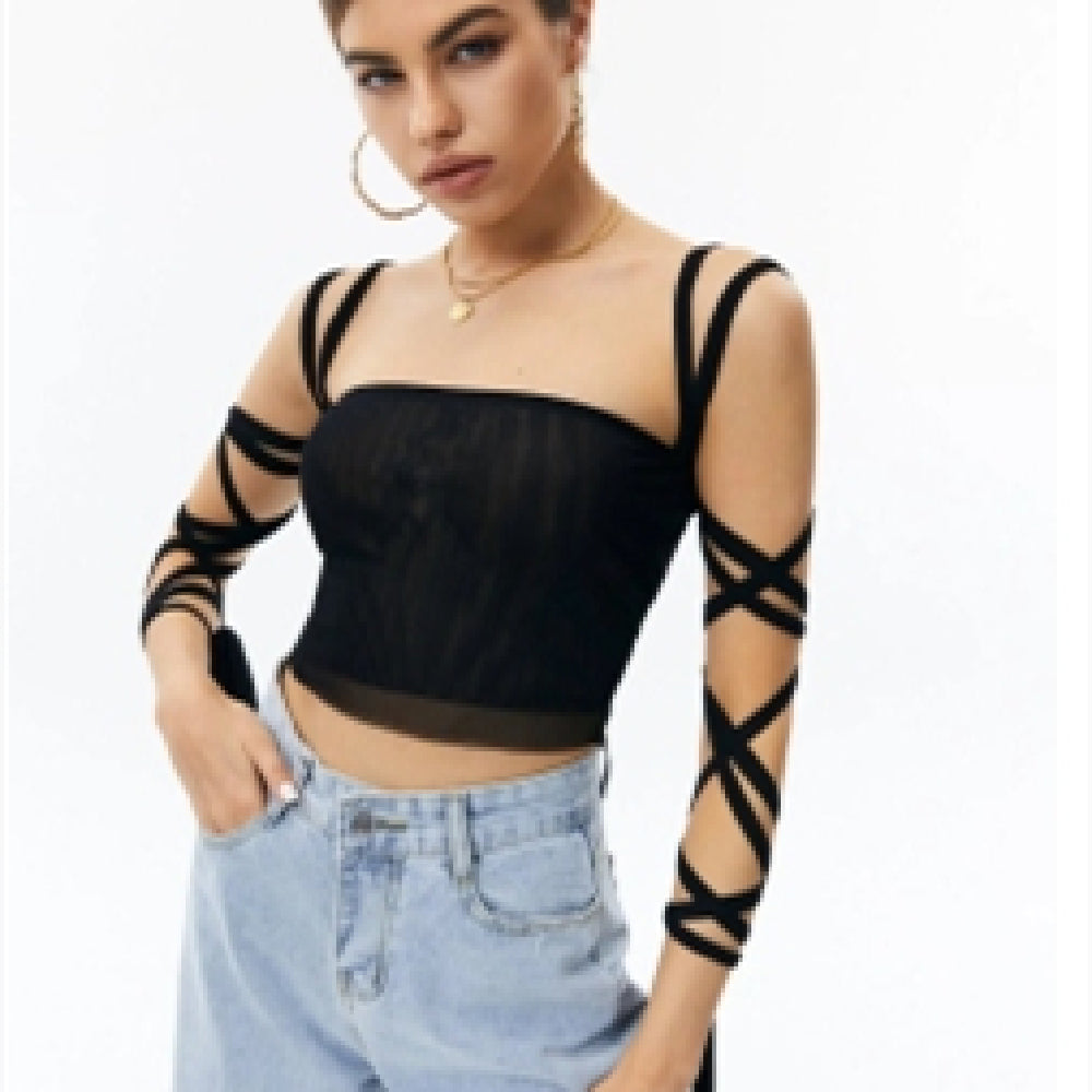 Solid Color Sleeveless Knotted Short Navel Women's Top