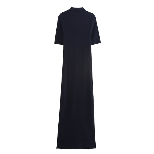 Womens Stylish Elegant Lapel Collar Single-Breasted Slim-Fit Dress