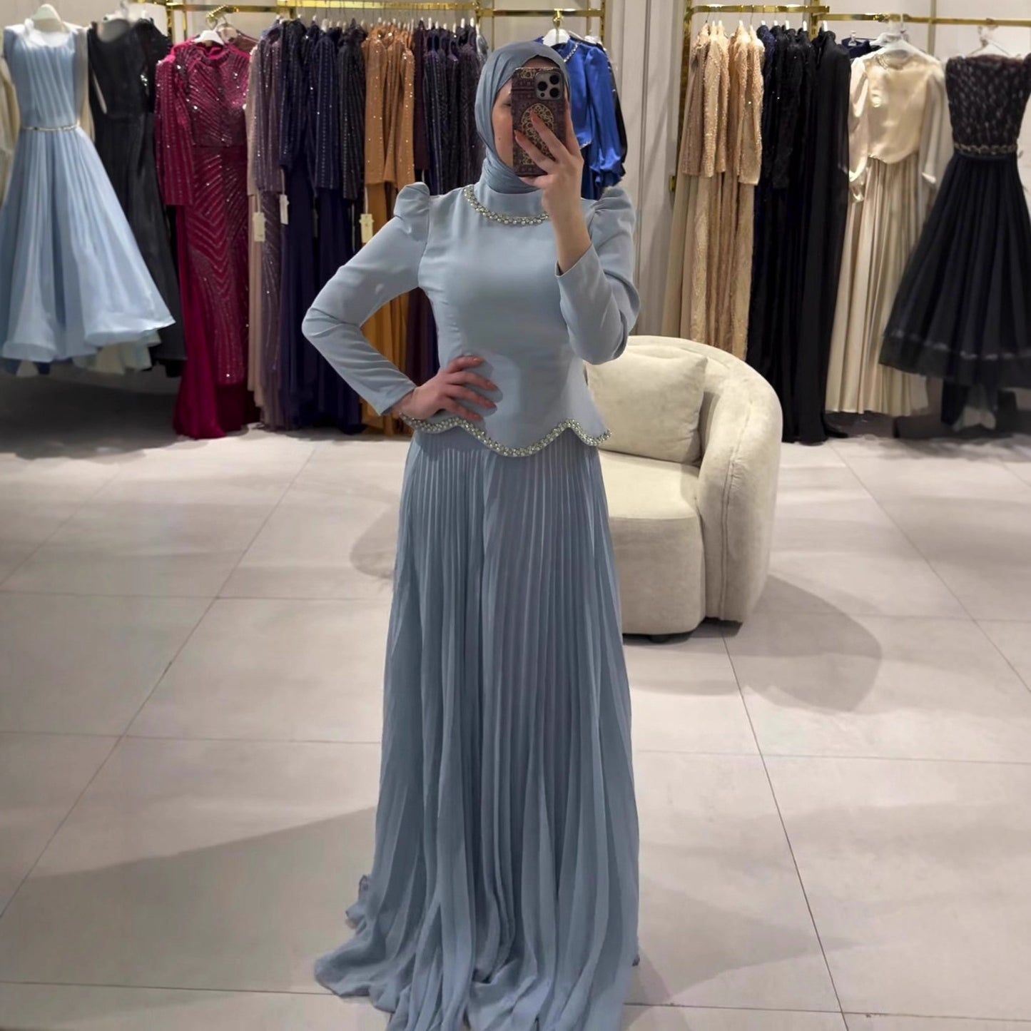 Womens Casual And Stylish Mock-neck Top And Skirt Set