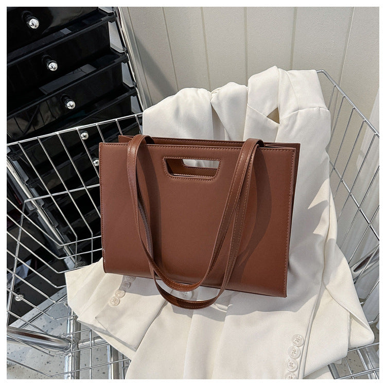 Mode Afslappet Ensfarvet Crossbody Retro Shopper Taske
