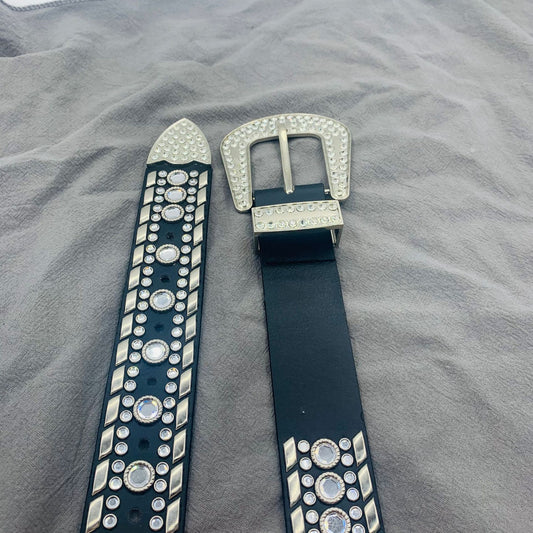 Women's Fashion Punk Rivet Rhinestone Belt