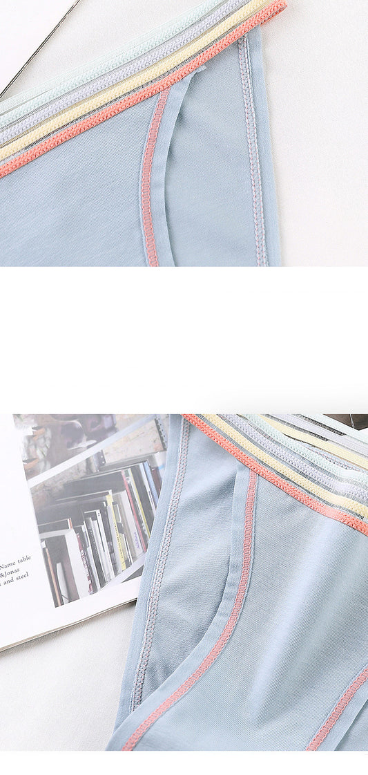 Women's Pure Cotton Antibacterial File Seamless Rainbow Belt Low Waist Shorts