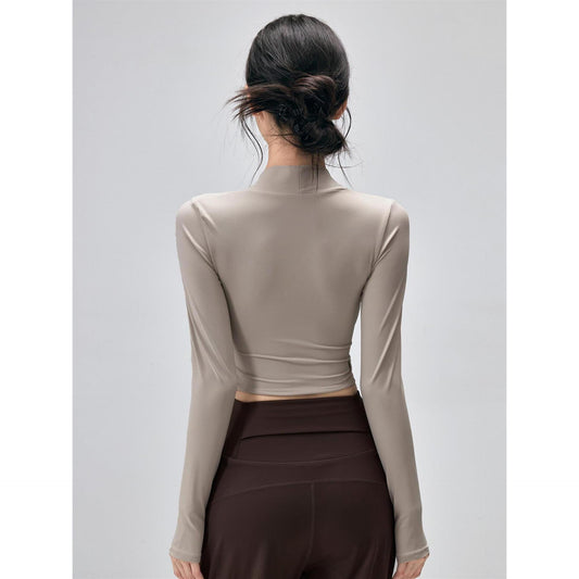 Fitness Top With Chest Pads Yoga WearTight-fitting Long-sleeve Activewear