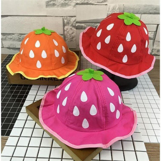 Strawberry Thin Sunhat Princess Girl Sunshade Basin Hat